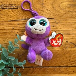🌸3 for $20🌸 Grapes the Monkey Ty Beanie Boos Keychain Clip